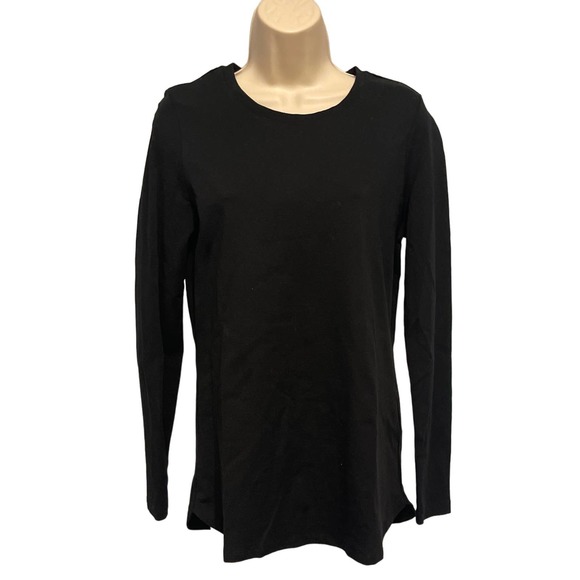 Renuar Black Crew Neck‎ Long Sleeve Top Medium Pre-owned - Picture 1 of 7